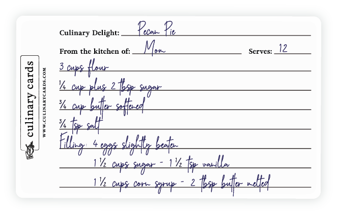 Recipe card in sealant sheet