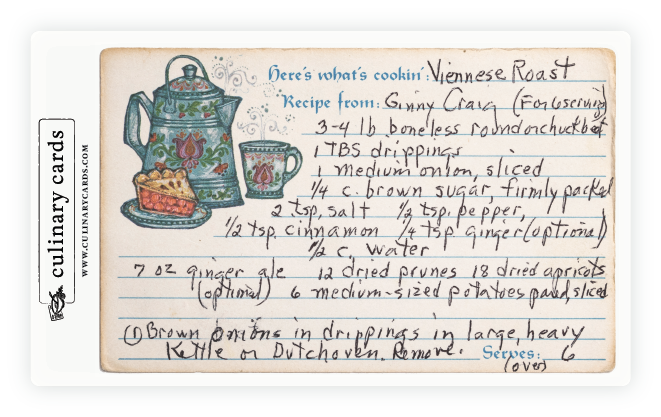 Recipe card in sealant sheet
